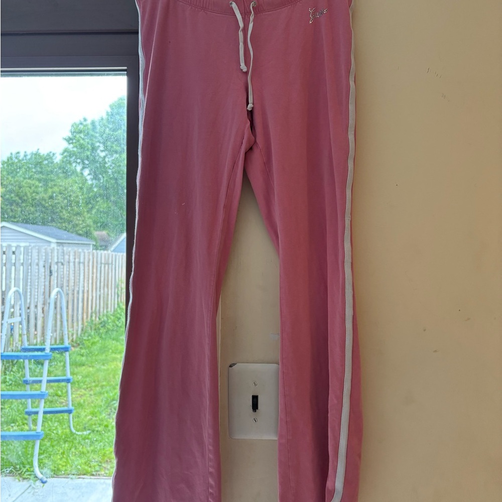 Guess Pink Lounge Pants with White Trim
